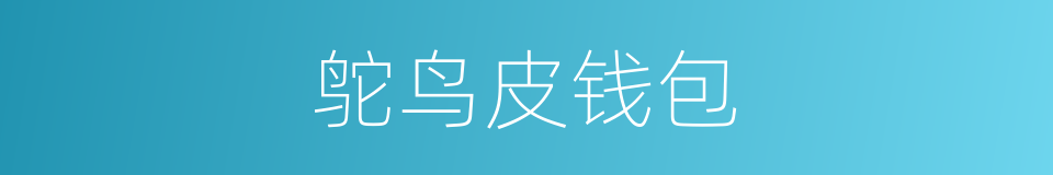 鸵鸟皮钱包的同义词