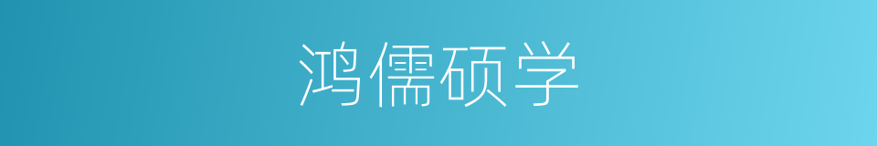 鸿儒硕学的意思
