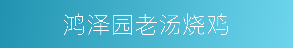 鸿泽园老汤烧鸡的同义词