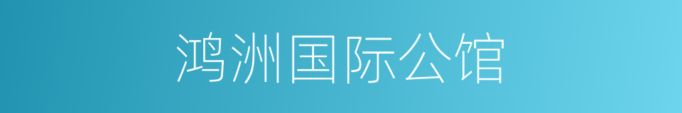鸿洲国际公馆的同义词