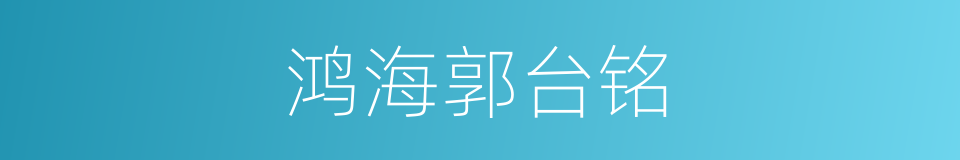 鸿海郭台铭的同义词