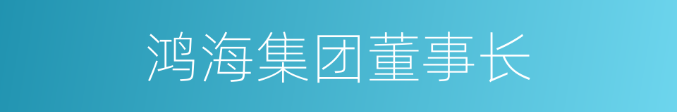 鸿海集团董事长的同义词