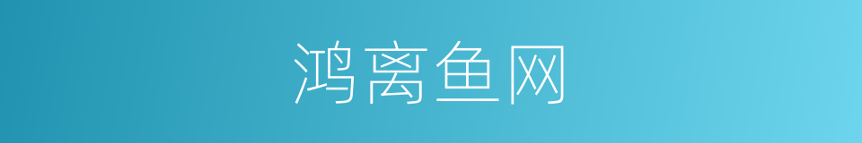 鸿离鱼网的意思