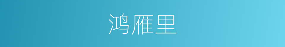 鸿雁里的同义词