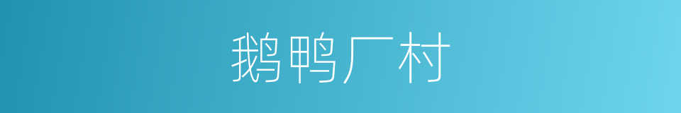 鹅鸭厂村的同义词