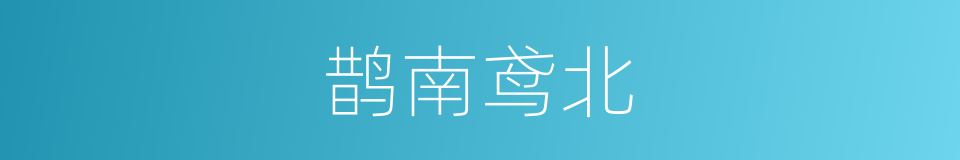 鹊南鸢北的意思