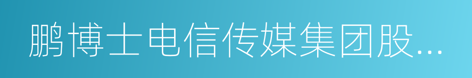 鹏博士电信传媒集团股份有限公司的同义词