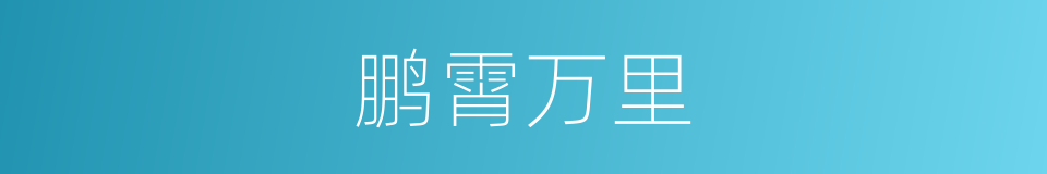 鹏霄万里的意思