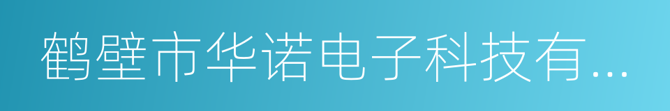 鹤壁市华诺电子科技有限公司的同义词