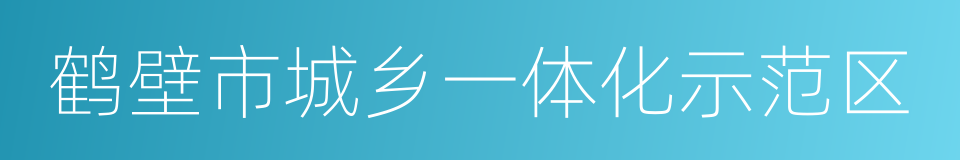 鹤壁市城乡一体化示范区的同义词