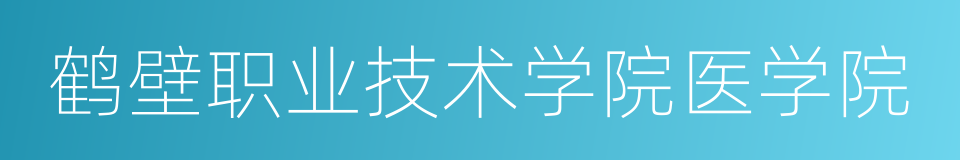 鹤壁职业技术学院医学院的同义词