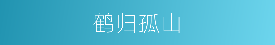 鹤归孤山的同义词
