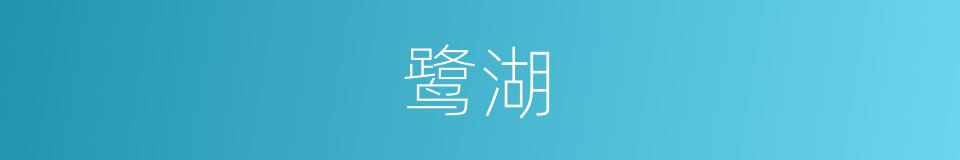 鹭湖的同义词