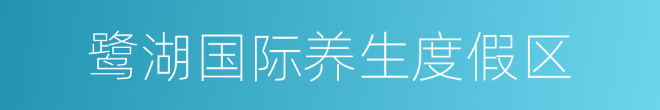 鹭湖国际养生度假区的同义词