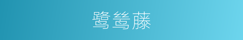 鹭鸶藤的意思