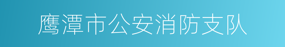 鹰潭市公安消防支队的同义词