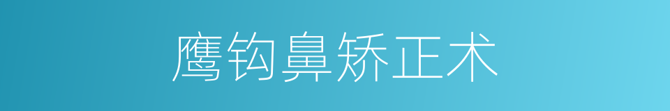 鹰钩鼻矫正术的同义词