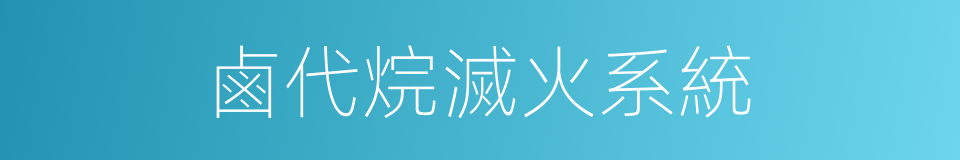 鹵代烷滅火系統的同義詞