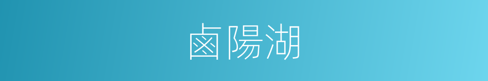 鹵陽湖的同義詞