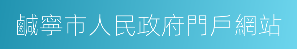 鹹寧市人民政府門戶網站的同義詞