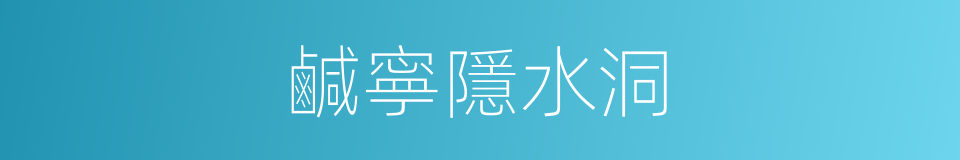 鹹寧隱水洞的同義詞