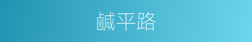 鹹平路的同義詞