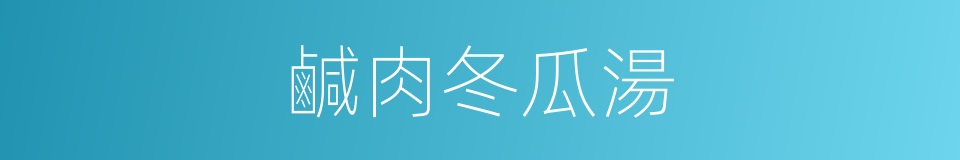 鹹肉冬瓜湯的同義詞