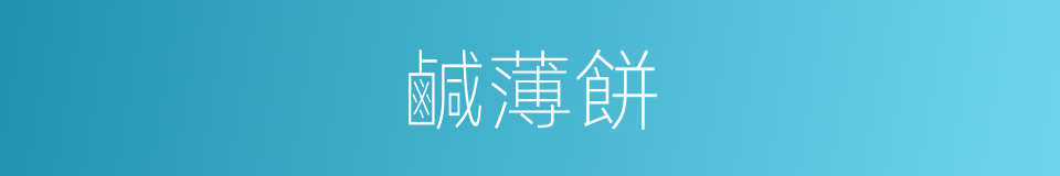 鹹薄餅的同義詞