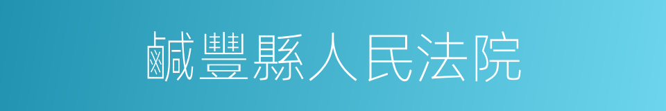 鹹豐縣人民法院的同義詞