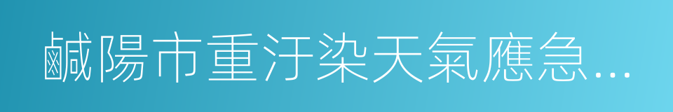 鹹陽市重汙染天氣應急預案的同義詞