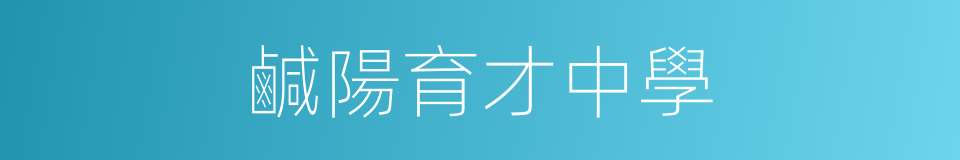 鹹陽育才中學的同義詞