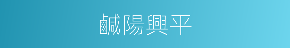 鹹陽興平的同義詞