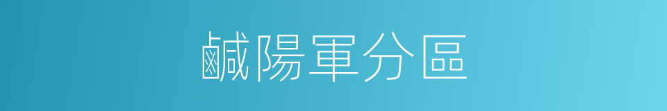 鹹陽軍分區的同義詞