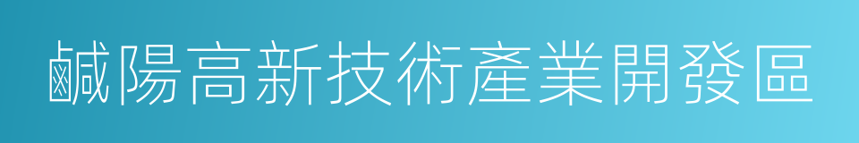 鹹陽高新技術產業開發區的同義詞