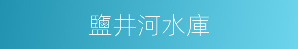 鹽井河水庫的同義詞