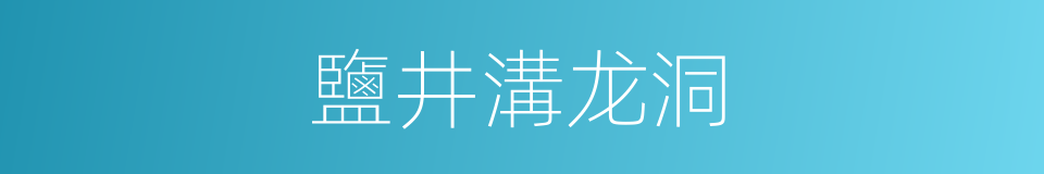 鹽井溝龙洞的同義詞