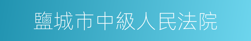 鹽城市中級人民法院的同義詞