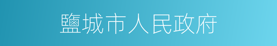 鹽城市人民政府的同義詞