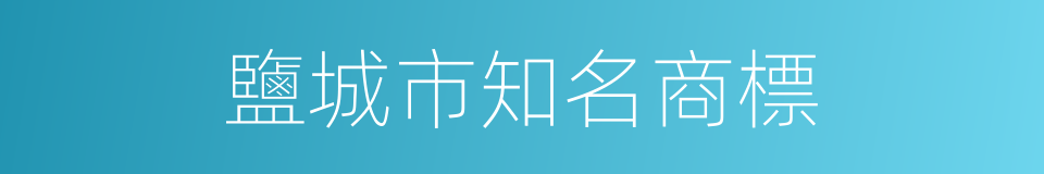 鹽城市知名商標的同義詞