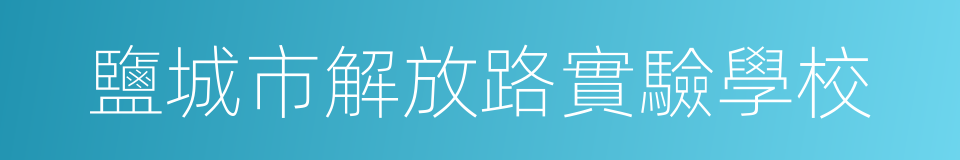 鹽城市解放路實驗學校的同義詞