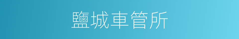鹽城車管所的同義詞