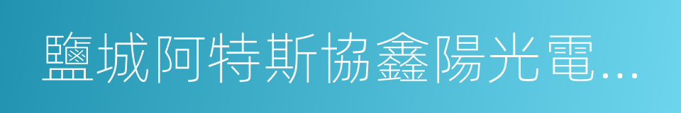 鹽城阿特斯協鑫陽光電力科技有限公司的同義詞