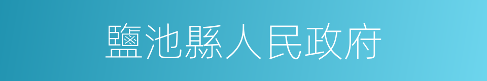 鹽池縣人民政府的同義詞