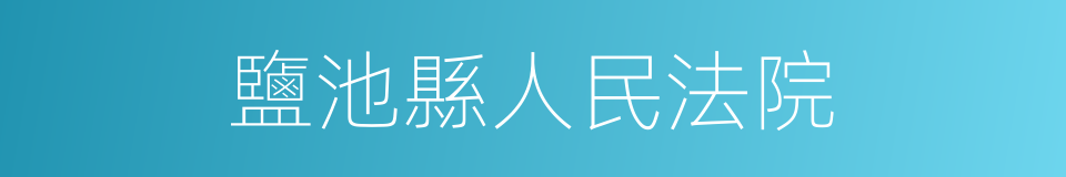 鹽池縣人民法院的同義詞