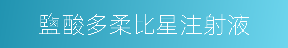 鹽酸多柔比星注射液的同義詞