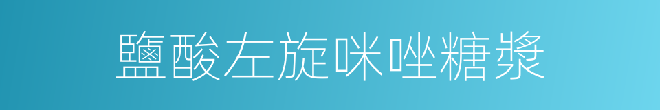 鹽酸左旋咪唑糖漿的同義詞