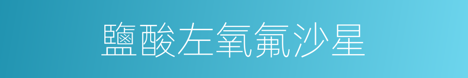 鹽酸左氧氟沙星的同義詞