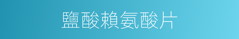 鹽酸賴氨酸片的同義詞