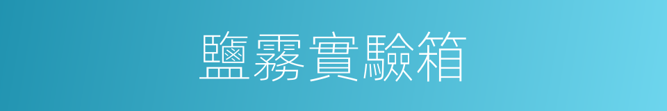 鹽霧實驗箱的同義詞