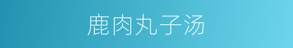 鹿肉丸子汤的同义词